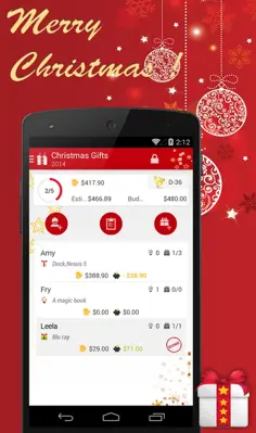 Christmas gift list android App screenshot 0